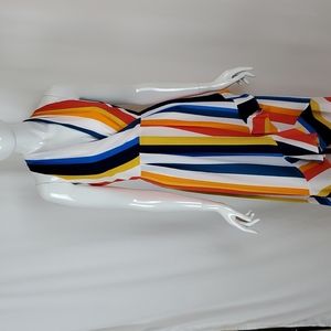 Julia Jordan Striped Crepe Halter Dress